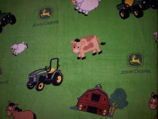 NEW John Deere Animals Fleece Baby Blanket gift toddler shower farm 