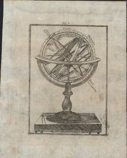 Armillary sphere globe compass astronomy nice 1719 Mallet antique 