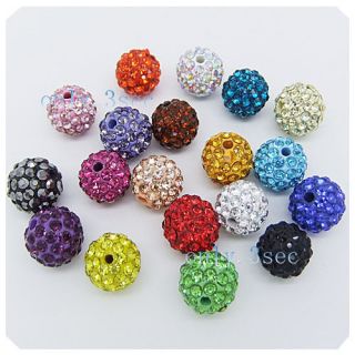   20pcs 10mm Swarovski Crystal Pave Disco Ball Spacer Charm Beads E01