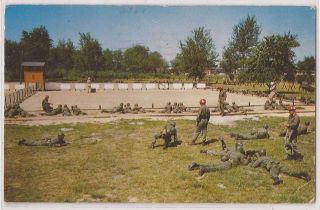 Fort Dix New Jersey Postcard Training Court US Army Soldiers w/ 1958 