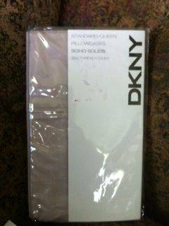 DKNY STANDARD/QUEEN PILLOWCASES 2CT SOHO SOLIDS TAUPE 300 THREAD COUNT 