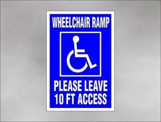 Magnetic WHEELCHAIR RAMP car sign 10 foot ACCESS handicap disability 