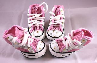 USA SELLER Dog Puppy Boots Sneakers SETof 4 Shoes Pink for Small Dog 