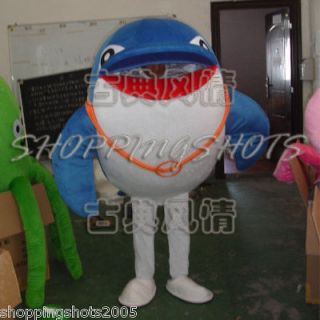 Dolphin whale Cartoon Mascot Costume Fancy Dress R00398 adult one size