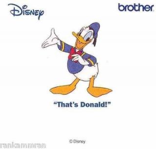 BROTHER EMBROIDERY MACHINE DISNEY CARD THATS DONALD