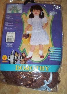Girls Toddler 2 to 4 Dorothy Wizard OZ Costume NEW with Wig