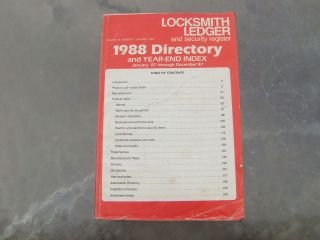 the locksmith LEDGER VOLUME 48 #1, JANUARY 1988 DIRECTORY ISSUE