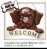 Welcome Sign Chocolate Labrador Retriever Puppy