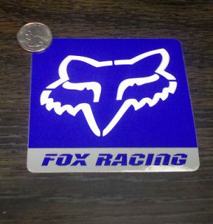 Blue FOX RACING Sticker Window Decal 4 Square BLUE WHITE Motocross 