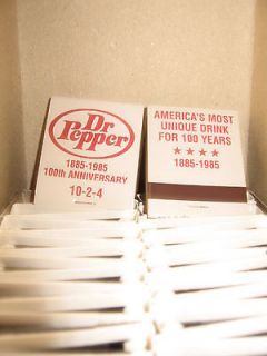 DR PEPPER MATCHES 1885 1985 100th ANNIVERSARY 10 2 4