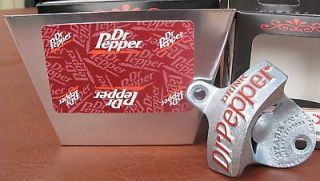 Dr Pepper Bottle Opener & Soda Card / ALUMINUM Cap Catcher NEW in BOX