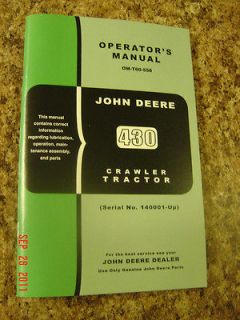 JOHN DEERE 430 CRAWLER TRACTOR OPERATORS MANUAL 430C C CATALOG DOZER 