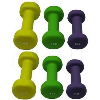 Hand Weight Neoprene Coated Dumbbell Sets 2, 3, 4 lbs PAIRS w Buy It 