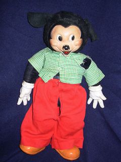 Musical Mickey Mouse doll by Ted Duncan, wind up vintage Mickey Mouse 