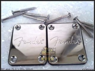 Sets Guitar Neck Plate Chrome With Screw Fit Fender Strat Tele 