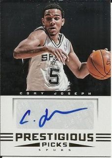 2012 13 Prestige Rookie Prestigious Picks Auto Cory Joseph #26 Spurs