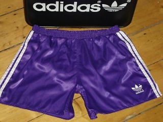 ADIDAS 80S VINTAGE SHINY RUNING,SPRINTE​R NYLON SHORTS,D8,SIZE 