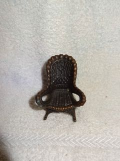 Brass Miniature Mini Detailed Wing Back Chair  Durham Industries  1977