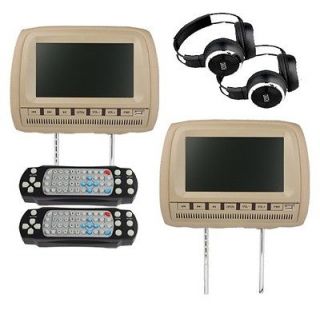   Pair 9 HD LCD Headrest In Car DVD Player Wireless Headset Sony Lens