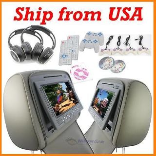   Headrest 7 LCD Car Monitor SONY DVD Player plus 2 headphones INCLUDED