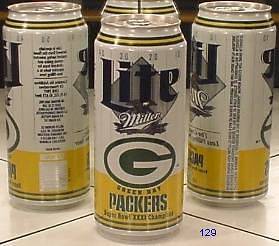 MILLER BEER GREEN BAY PACKER 16 OZ A/A CAN SUPER BOWL 31 CHAMPIONS 