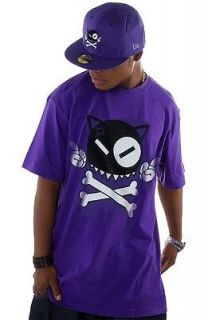 NEW Authentic Lot 29 Purple Screen Print Cat Skull Argry T Shirt Size 