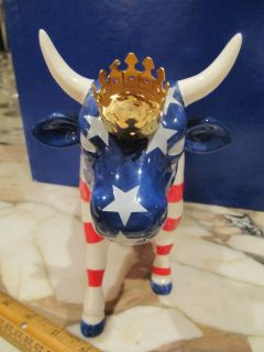   PARADE AMERICAN ROYAL FLAG Star 2002 Ceramic Statue Figurine Cowparade