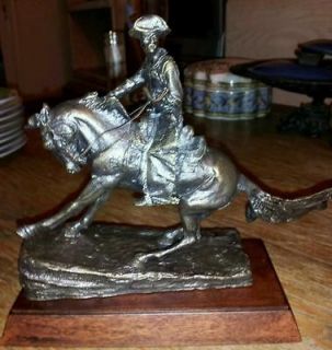 1988 Franklin Mint Remington The Cowboy Bronze Statue Cowboy & Horse