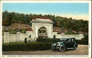 Staunton VA Swannanoa Gateway c1910 Postcard