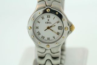 Ebel Sportwave Stainless Steel w/ 18kt Gold E6087621 White Dial Ladies 