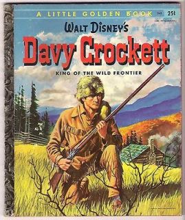 Vintage Disney Little Golden Book DAVY CROCKETT 1st Ed