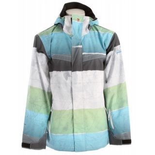 Quiksilver Last Mission Prints Shell Snowboard Jacket Wht/Blue/Lime 