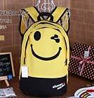 Girls Cute Smiley face shoulder bag Canvas backpack school bag Satchel 