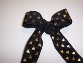 NAPOLEONS BEES IN BLACK WITH GOLD BEES, ACETATE 40MM WIRE EDGE RIBBON