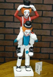   Productions Terracotta Sculpture Eduardo Fritz HE AINT HEAVY Clowns