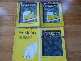 Abeka Pre Algebra 8 Basic Math   TEST QUIZ KEY   VGC