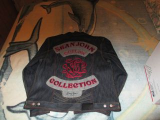 sean john outlaw collection mens jean jacket size XXL very nice
