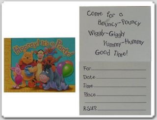   POOH PARTY SUPPLIES INVITATIONS Together Times Tigger Piglet Eeyore