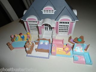 OLD LEWIS GALOOB MINIATURE DOLLHOUSE HOUSE FAMILY HOME FURNITURE 