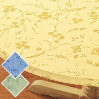 Floral Swirl Elasticized Tablecover YELLOW [60 ROUND]