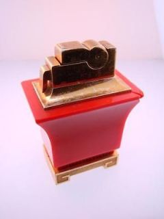 Vintage Pogoda Lighter ASR Cigarette Made In USA Asian Design Red Gold 