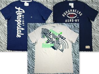 Aeropostale Mens Applique Embellished Tee & Graphic T Shirt 3pc Set 