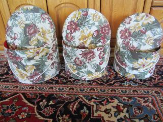 HAT BOXES ENGLISH MADE, CLOTH COVERED STACKING / NESTING LADIES 