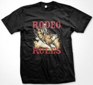   Mens T shirt Cowboy Bull Riding Wild West Dangerous Game Rodeo Tees