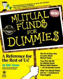 Mutual Fund for Dummie by Eric Tyson 1995, Paperback