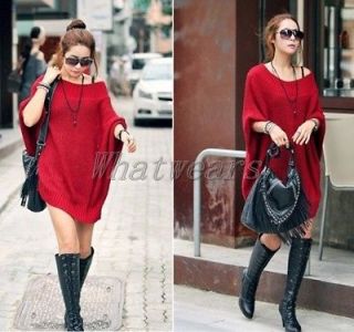 Sexy Womens Off Shoulder Batwing Oversized Loose Sweater Cardigan Knit 