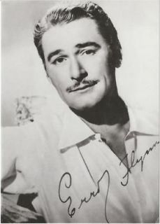 Errol Flynn Actor in the 1940s 1950s Facsimile Autograph Modern 