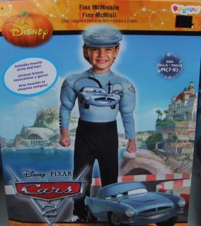 BRAND NEW CARS 2 FINN McMISSILE SIZE 7 8 MUSCLE PADDED COSTUME WITH 