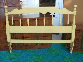 Ethan Allen Headboard Daffadil Yellow Painted Bed Heirloom Full Size