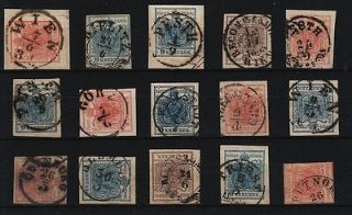 Austria 1850 15pc used stamps collection. Interesting